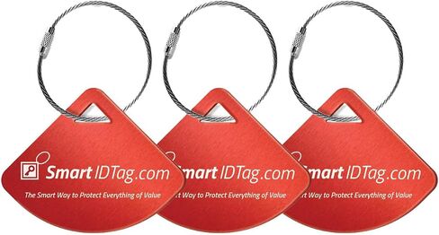 Dynotag® Express Series Solid Metal Web Enabled Smart Bag Tag ID + Steel Loop, Anodized Aluminum with DynoIQ™ & Lifetime Recovery Service (Ruby Red) in Saudi Arabia