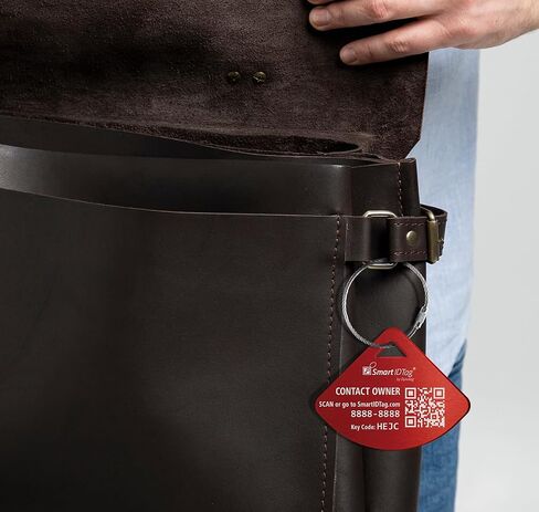 Dynotag® Express Series Solid Metal Web Enabled Smart Bag Tag ID + Steel Loop, Anodized Aluminum with DynoIQ™ & Lifetime Recovery Service (Ruby Red) in Saudi Arabia