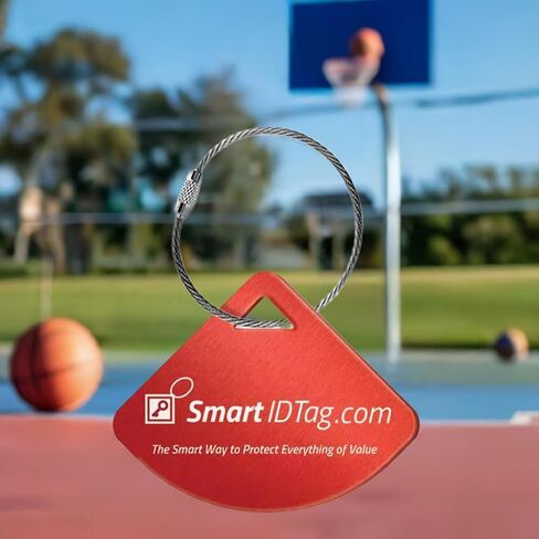 Dynotag® Express Series Solid Metal Web Enabled Smart Bag Tag ID + Steel Loop, Anodized Aluminum with DynoIQ™ & Lifetime Recovery Service (Ruby Red) in Saudi Arabia