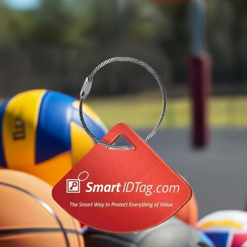 Dynotag® Express Series Solid Metal Web Enabled Smart Bag Tag ID + Steel Loop, Anodized Aluminum with DynoIQ™ & Lifetime Recovery Service (Ruby Red) in Saudi Arabia