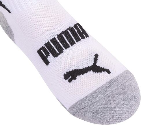 PUMA Boys' Big 6 Pack Quarter Crew Socks, Grey/Blue, 9-11 in Saudi Arabia