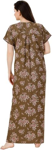القطن النسائي ، Rayon & Polyester المطبوع Maxi Nighty (Alpine) 1629 in Kuwait