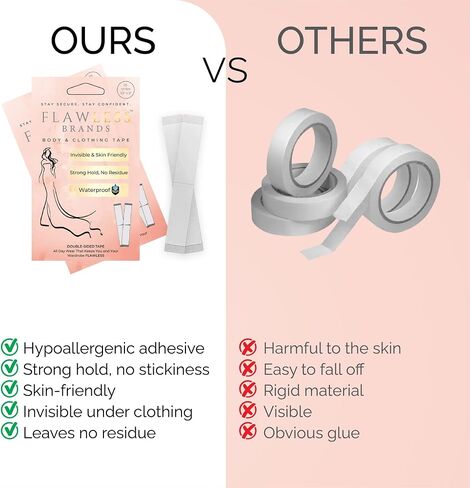 Premium Double-Sided Clothing & Body Tape – Flawless Invisible Fashion Tape for Skin, Fabric, Dress, Hem & More – Strong Hold, Gentle – 55 Strips in Saudi Arabia