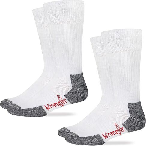 Wrangler Mens UltraDri Non Binding Stretch Top Crew Work Boot Socks 2 Pair Pack in Saudi Arabia