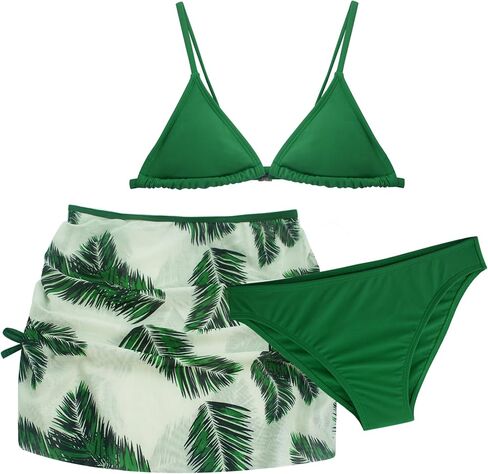 Happy Cherry Swimsuits for Teen Girls Bikini Cute Bathing Suits Kids Tropical Floral 3 Piece Swim Suits with Shorts Skirt in Saudi Arabia