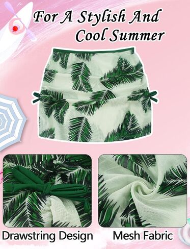 Happy Cherry Swimsuits for Teen Girls Bikini Cute Bathing Suits Kids Tropical Floral 3 Piece Swim Suits with Shorts Skirt in Saudi Arabia
