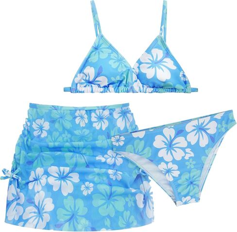 Happy Cherry Swimsuits for Teen Girls Bikini Cute Bathing Suits Kids Tropical Floral 3 Piece Swim Suits with Shorts Skirt in Saudi Arabia