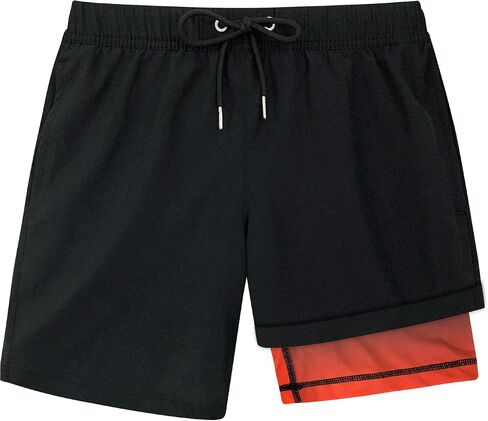 Boys Swim Trunks with Compression Liner Comfortable Quick Dry Swimsuit Beach Shorts for 5-16 Years in Saudi Arabia