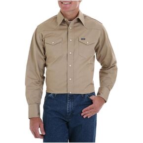 Wrangler Men's Western Long Sleeve Snap Firm Finish Work Shirt in Saudi Arabia