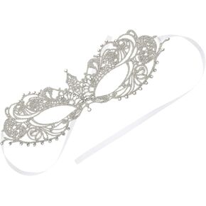 IMIKEYA Lace Masquerade Mask for Women Elegant Silver Costume Cosplay Photography Prop