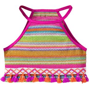 WDIRARA Toddler Girl's Fringe Sleeveless Halter Top Summer Boho Cami Tops