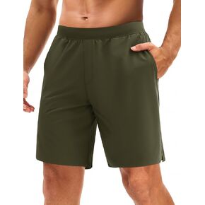 MAGCOMSEN Men's Athletic Running Shorts 8" Quick Dry Lightweight Workout Gym Sports Hiking Shorts UPF 50+ with 3 Pockets