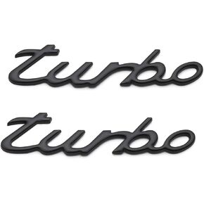 2pcs Turbo Metal Badge 3D Emblem Logo Rear Trunk Tailgate Decal Sticker Fits for Universal Pickup Car (Silver)