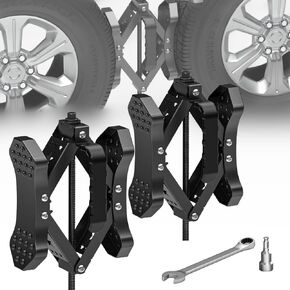 X-Shaped Wheel Chocks for Travel Trailer【Allow Drill Adjust】 RV Stabilizers X chocks Camper Wheel Chock for Travel Trailers RV Accessories Wrench Adjustable 3.5"-10.5" （2 Pack） Black
