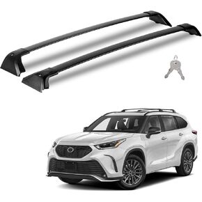 260Lbs Roof Rack Crossbars for 2020-2025 Highlander XLE Limited Platinum Hybrid with Anti-Theft Lock, Heavy Duty Aluminum Anti-Corrosion Cross Bar Fit Luggage Luggage Kayaks Bicycles Snowboard