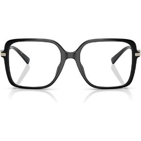 Michael Kors Women's MK4095U Dolonne Universal Fit Square Prescription Eyewear Frames, Black/Demo Lens, 53 mm