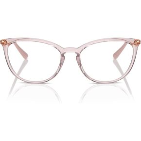 Vogue Eyewear Women's VO5276 Cat Eye Prescription Eyewear Frames, Transparent Pink/Demo Lens, 53 mm