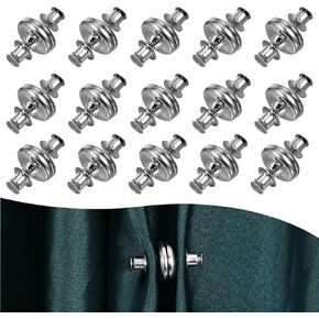 Giantree 15 Pairs Magnetic Curtain Clips, Strong Curtain Magnets Closure, Magnetic Curtain Holder Buckle Pins to Avoid Light Leaking and Keep Curtain Closed for Home Bedroom Office Draperies