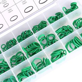 O-Rings Assortment Set, 18 Sizes 270 Pieces Green Hydrogenated Nitrile Rubber O Rings for Automotive Air Conditioning Repair
