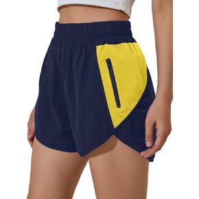 BMJL Women's High Waisted Athletic Shorts Pocket Workout Shorts Gym Sporty Running Shorts in Kuwait