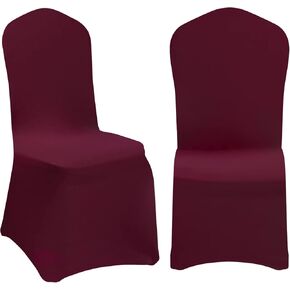 EMART White Chair Covers 50 Pcs Spandex Stretch Universal Standard Seat Slipcovers Fitted for Wedding Bulk, Party, Banquet and Holidays Celebration