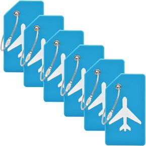 10 Pack Silicone Luggage Tag for Suitcases with Stainless Loop, Privacy Protection Travel Bag Tags Perfect to Quickly Spot Baggage Handbag (Multicolour)