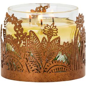 PartyLite Candle Jar Holder - Golden Frond Candle Holder Accessory Home Decor…