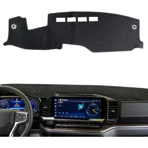 POSAID Dashboard Cover for 2022-2024 2025 Chevy Chevrolet Silverado/GMC Sierra 1500, Dash Cover for 2024 2025 Silverado Sierra 2500HD 3500HD, Black