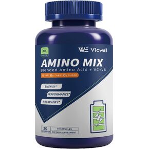 Amino Acid, Supports Muscle Recovery and Lean Muscle Growth, Enhances Energy and Endurance, NSF Certified, Contains 9 Essential Amino Acids and BCAAs, 90 Capsules (1 Bottles)