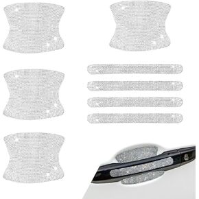8PCS Bling Car Door Handle Protector, Crystal Rhinestone Car Door Protector, Bling Door Bowl Protective Sticker, Anti-Scratch Auto Protection Accessories, Universal for Most Car, SUV, Truck