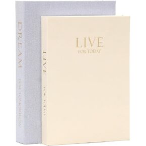 2 Pcs Decorative Books Boxes for Home Decor - Beautiful Linen Faux Box for Modern Home Coffee Table Decor - Fake Books Fashion Storage Boxes for Decoration