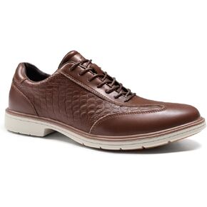 Men's Orthopedic Business Dress Walking Shoes - Comfortable Arch Support Plantar Fasciitis Leather Wingtip Formal Oxford - Flat Feet Casual Cap Toe Tuxedo Patent Sneakers for Foot Heel Pain Relief