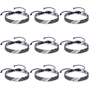 9 PCS Keffiyeh Bracelets Bracelets قابلة للتعديل سوار مضفر عربي معصم منسوجة