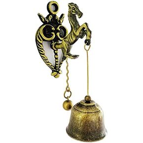 Alnicov Vintage Horse Bell - Decorative Shopkeeper Entrance Front Porch Door Dinner Bell - Strong Adhesive Magnetic for Garden Home Decoration Gifts