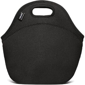 Neoprene Lunch Bag for Women,Double-Sided Green Sequins Insulated Neoprene Tote Bag with Zipper for Work, Reusable Washable Thermal Bag for Lunch Box & Hot and Cold Food Storage