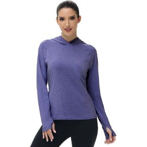 isnowood Womens Long Sleeve Rash Guard, Lightweight UV UPF 50+ Sun Protection Shirts, Hiking Outdoor Running Fishing Clothing