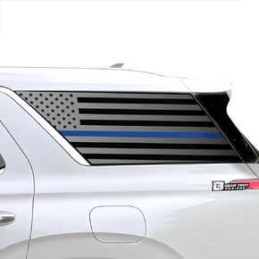 بوجار Tech Designs Precut Quarter Window American Flag Finy Vinyl Scener متوافق مع Hyundai Palisade 2020-2025 ، Black Matte