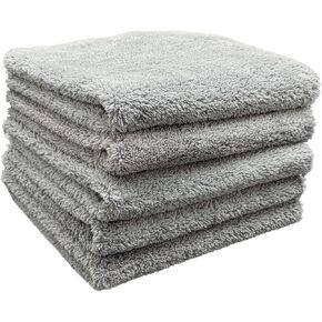 Freebird 400 Edgeless Microfiber Towels, 16x16 inches, for Quick Detailers, Waterless Wash, Spray Waxes for Touch Ups, 70/30 Premium Korean Microfiber, 400 GSM, Ice Gray, (5 Pack)