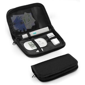 Glucose Monitor Case Portable Blood Sugar Monitor Carrying Bag Compact Diabetic Travel Case for Diabetes Testing Kit Organizer Diabetic Supply Bag Storage Diabetic Accessories