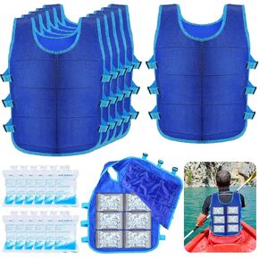 Hicarer 6 PCS سترات تبريد مع 72 PCS BADS ، Summer Cool Step Heat Relief for Hot Weather Cycling Gardening