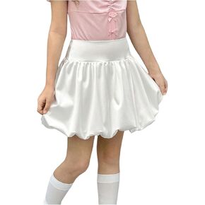 Makemechic Girl's A Line كشكش فقاعة تنورة عالية محيط الصيف الصيف التنانير الصغيرة