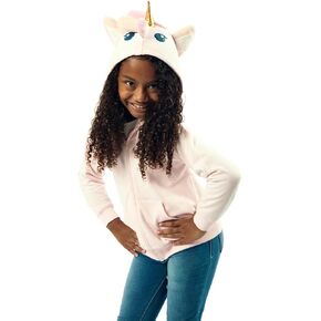 Bioworld Unicorn Girl's Cradle Pink Long Sleeve Cosplay Zip-Up Hoodie