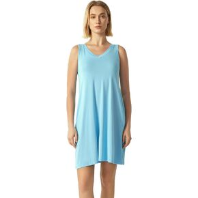 Bamboo Viscose Women's Nightgowns Sleeveless Soft Summer Tank Sleepwear with Pockets