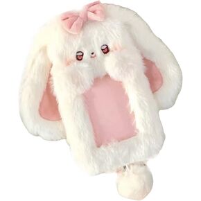 Plush Rabbits Card Holder - Soft & Lightweight - Cartoon Design - Unisex - White - Girls