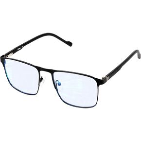 Metal 99% Blue Light Blocking Glasses - Anti Eyestrain Computer Eyewear with Clear Lens, UV Protection, Formal Frame for Men (Black)