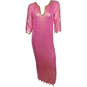 رقصة البطن (Fushia x Gold Nancy Rectedy Galabeya Dress Costume Baladi Saydi