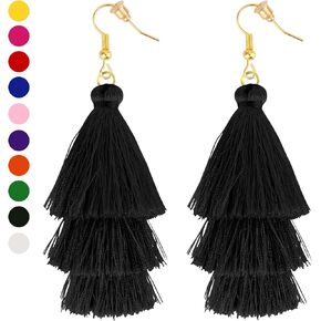 Earrings for Women Dangling, Layered Tassel Earrings Fringe Earrings Bohemian Studs Drop Earrings