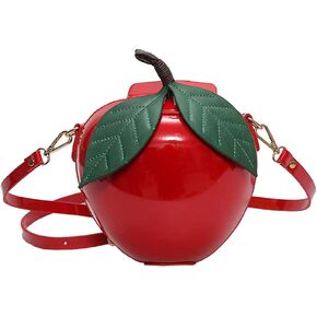 123Arts Apple Shape Shoulder Bag Leather Wallet Handbag Purse