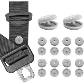 10 Sets Seat Belt Button Stop, Snap-on Seatbelt Stopper Prevent Buckle from Sliding Down, Universal Fit Stopper Button Plastic Seat Belt Buckle Clip Stop, Car Accessories (Gray)