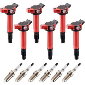 Ignition Coil Packs UF487 & Iridium Spark Plugs 1483, Compatible with Toyota Camry Avalon Rav4 Sienna Venza Lotus Scion Lexus ES300h ES350 V6 V8 3.5L 4L, Replacement for C1601